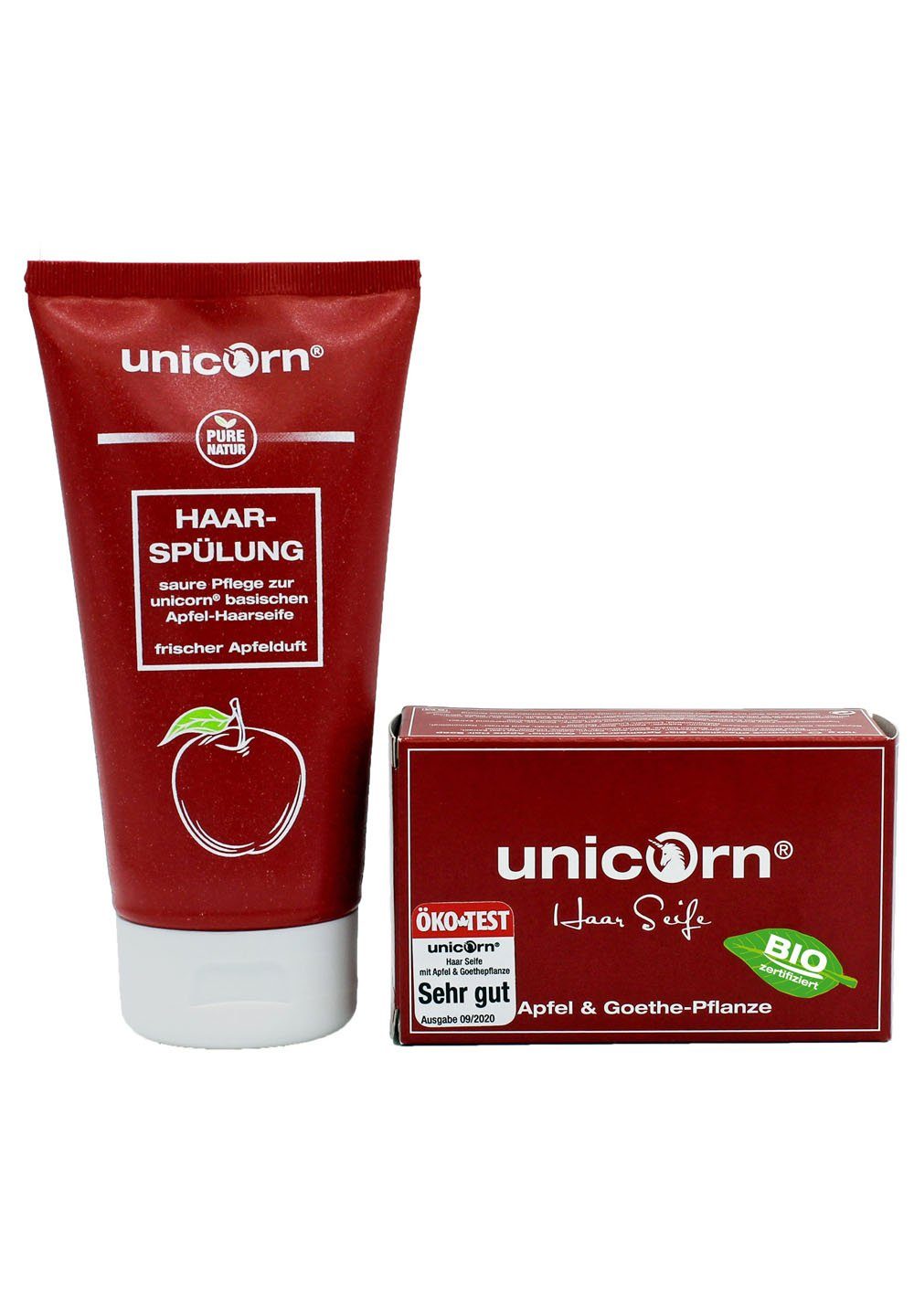 Spa Vivent Haarseife Haarseife + Spülung 250 g, Naturseife mit Apfelduft Bio Zertifiziert 100 g