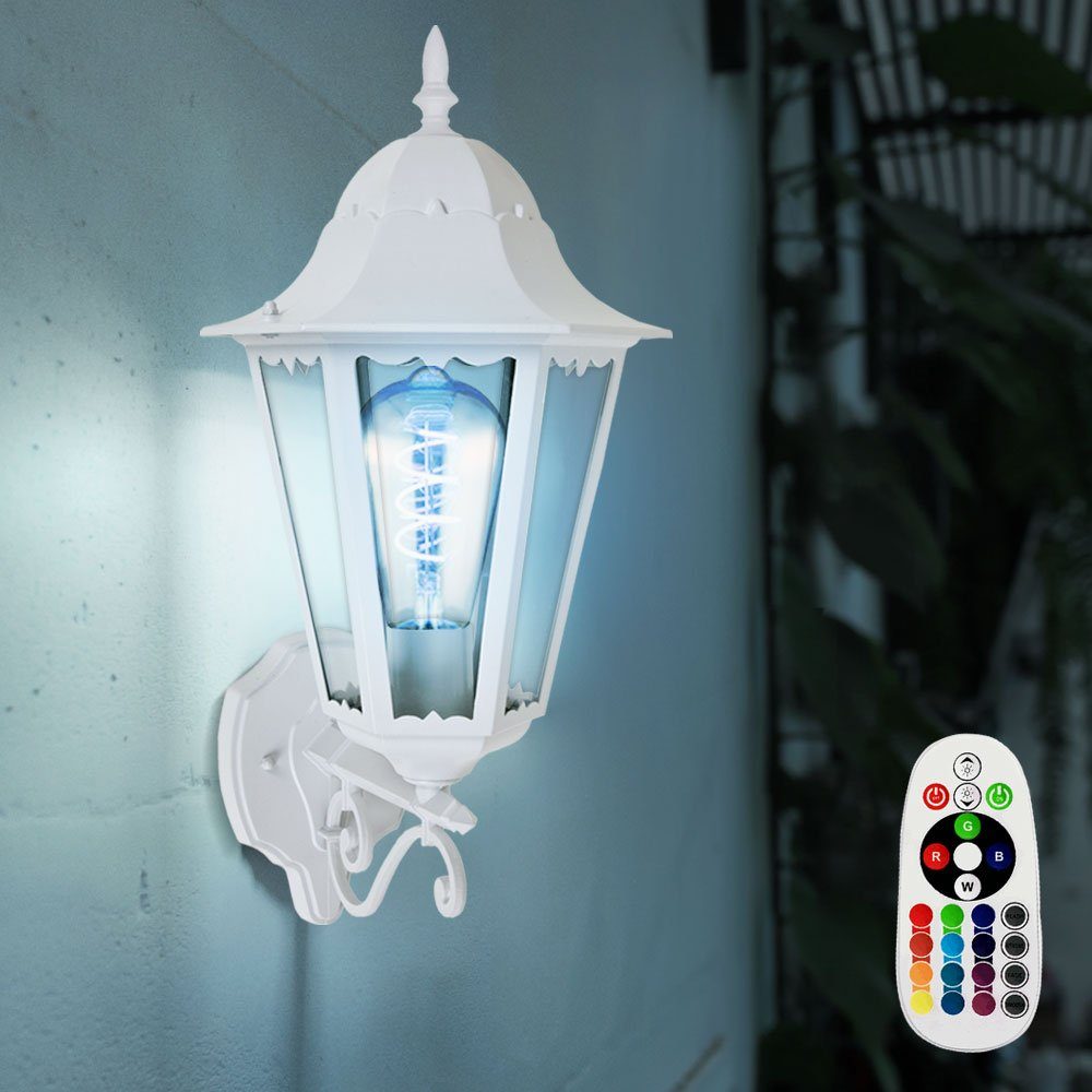 weiss Aussen Leuchtmittel Außen-Wandleuchte, Warmweiß, LED Garten Außenlampe Wandlampe inklusive, Wandleuchte Dimmer Farbwechsel, etc-shop RGB