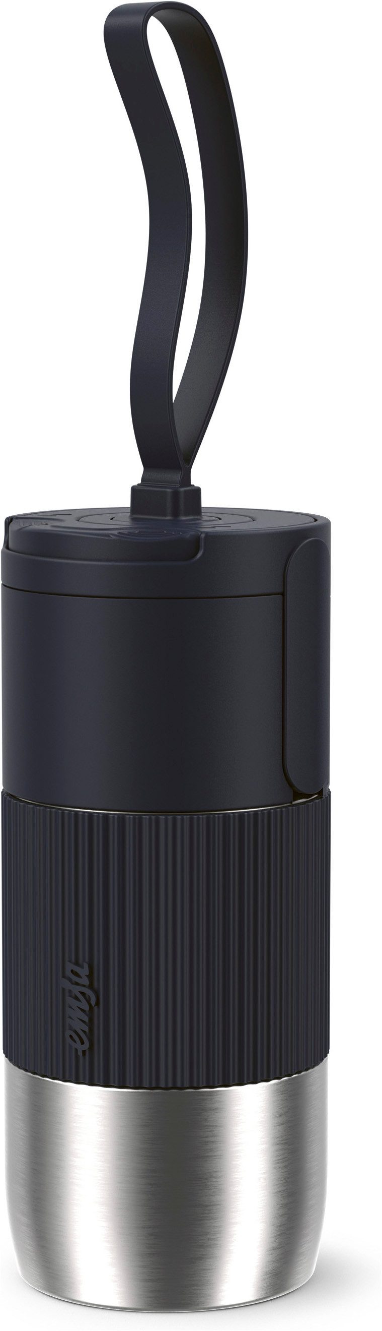 Emsa Thermobecher beYou, 1-tlg., Edelstahl, Polypropylen, Silikon, 0,36 L, 4h warm, 12h kalt, 100% dicht, spülmaschinenfest, Trageband