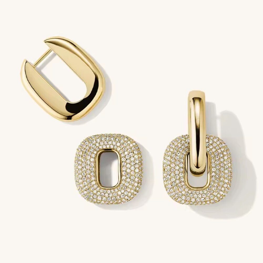 ROUGEMONT Paar Creolen Damen Trend Creolen Ohrringe 18K Gold Wasserfest Hyp günstig online kaufen