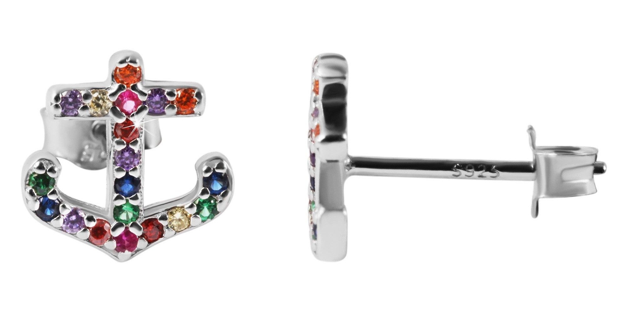Paar Ohrhänger Ohrringe – Ohrstecker aus 925 Silber mit Zirkonia