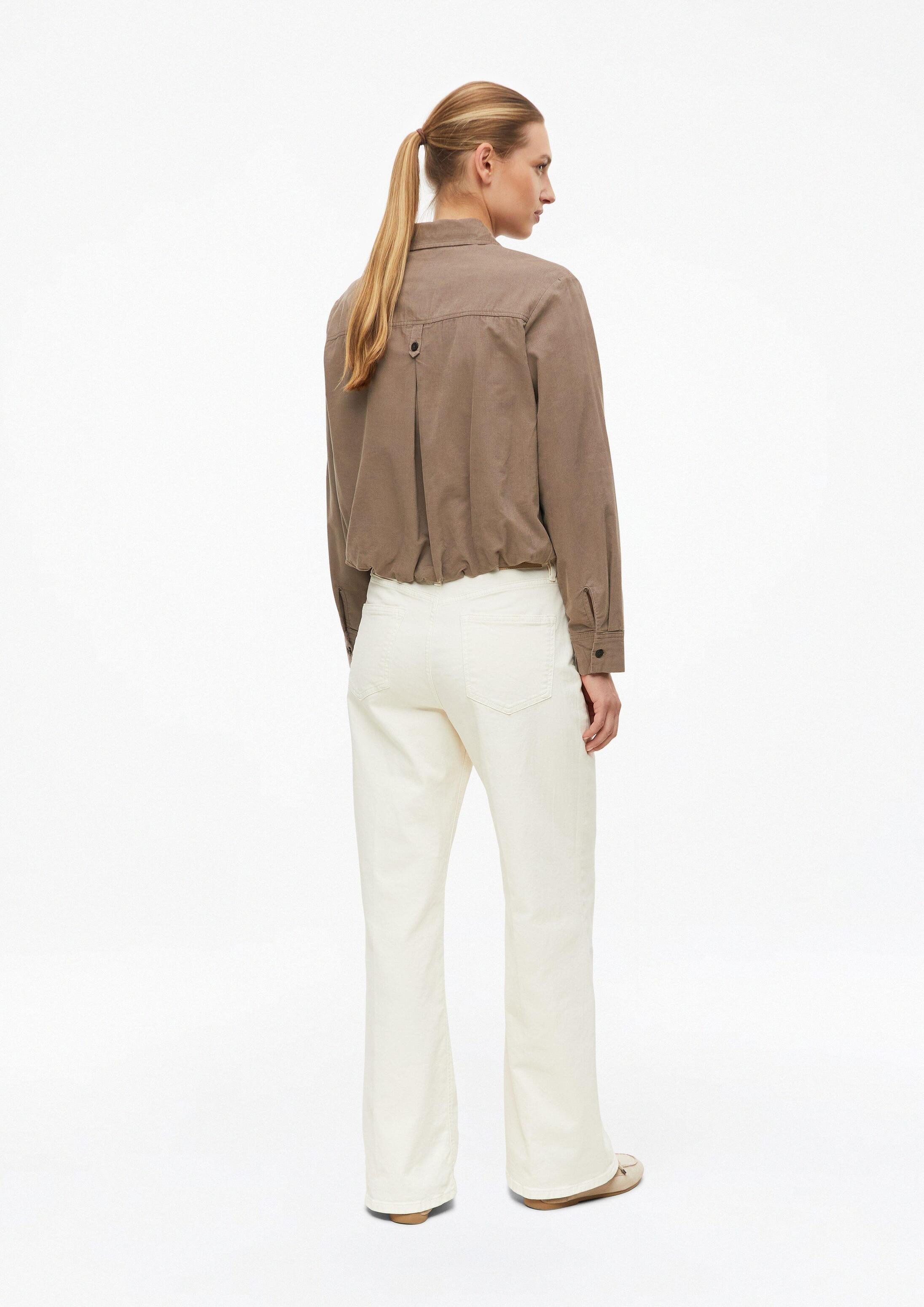 s.Oliver Langarmbluse Bluse Feincord-Bluse mit Ballon-Saum – Bild 3 von 5