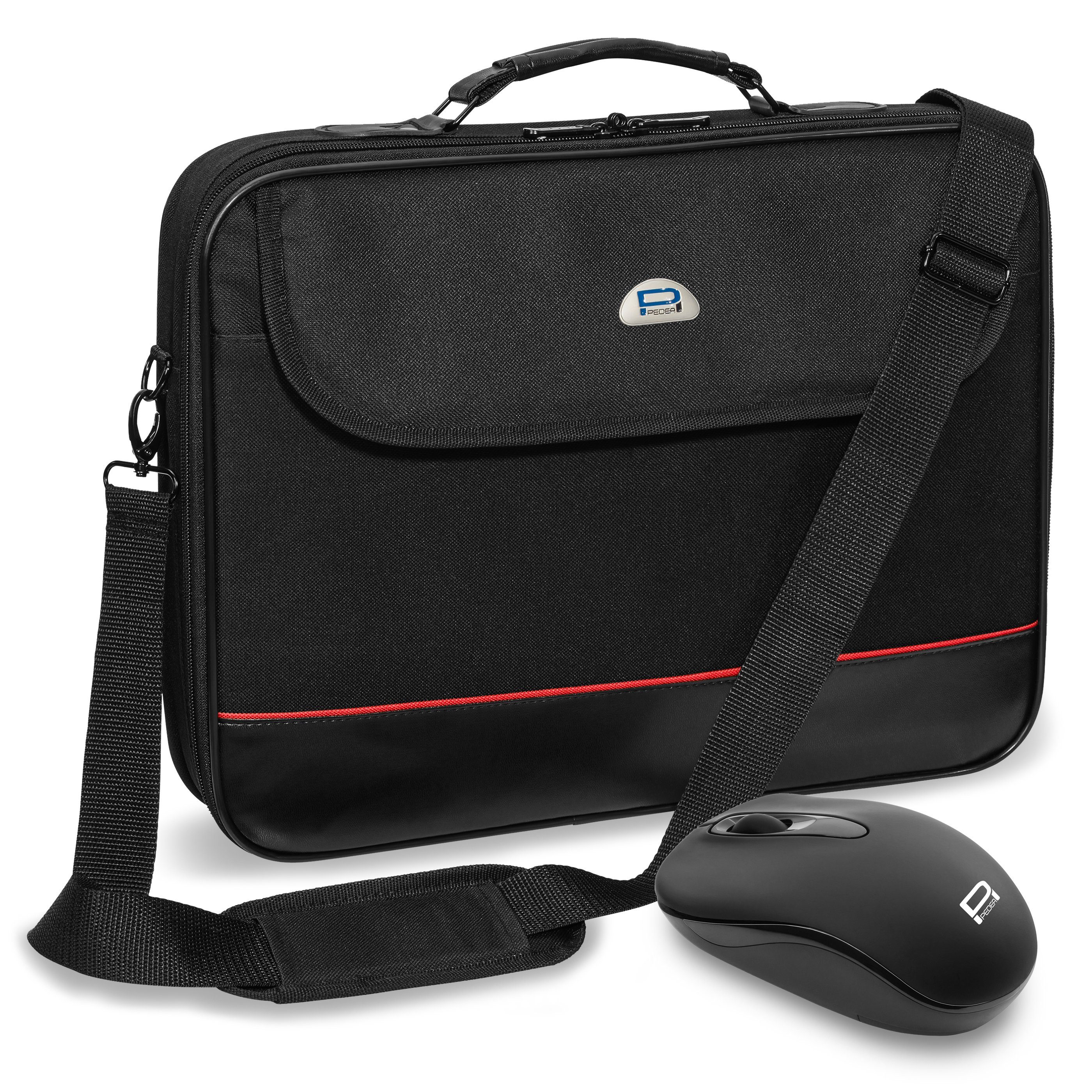 PEDEA Laptoptasche TRENDLINE (13,3 Zoll (33,8 cm), mit Funkmaus), mit stabilem Schutzrahmen, wasserabweisend, verstellbarer Schultergurt