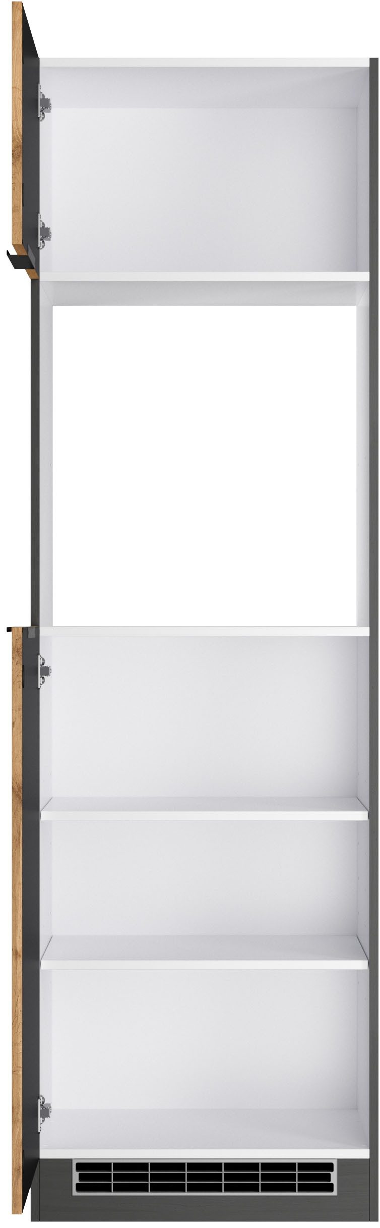 KOCHSTATION Ofenumbauschrank KS-Lagos Breite/Höhe 60/200 cm, mit 2 Türen und 1 offenen Nische