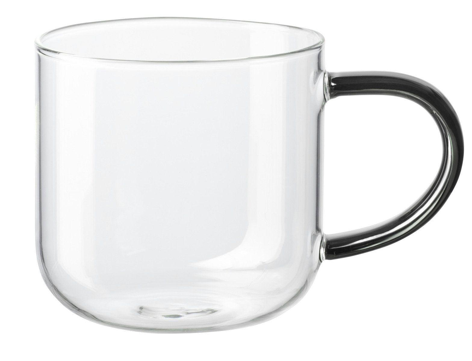 Becher coppa Glas Becher mit grauem Henkel 0,4l