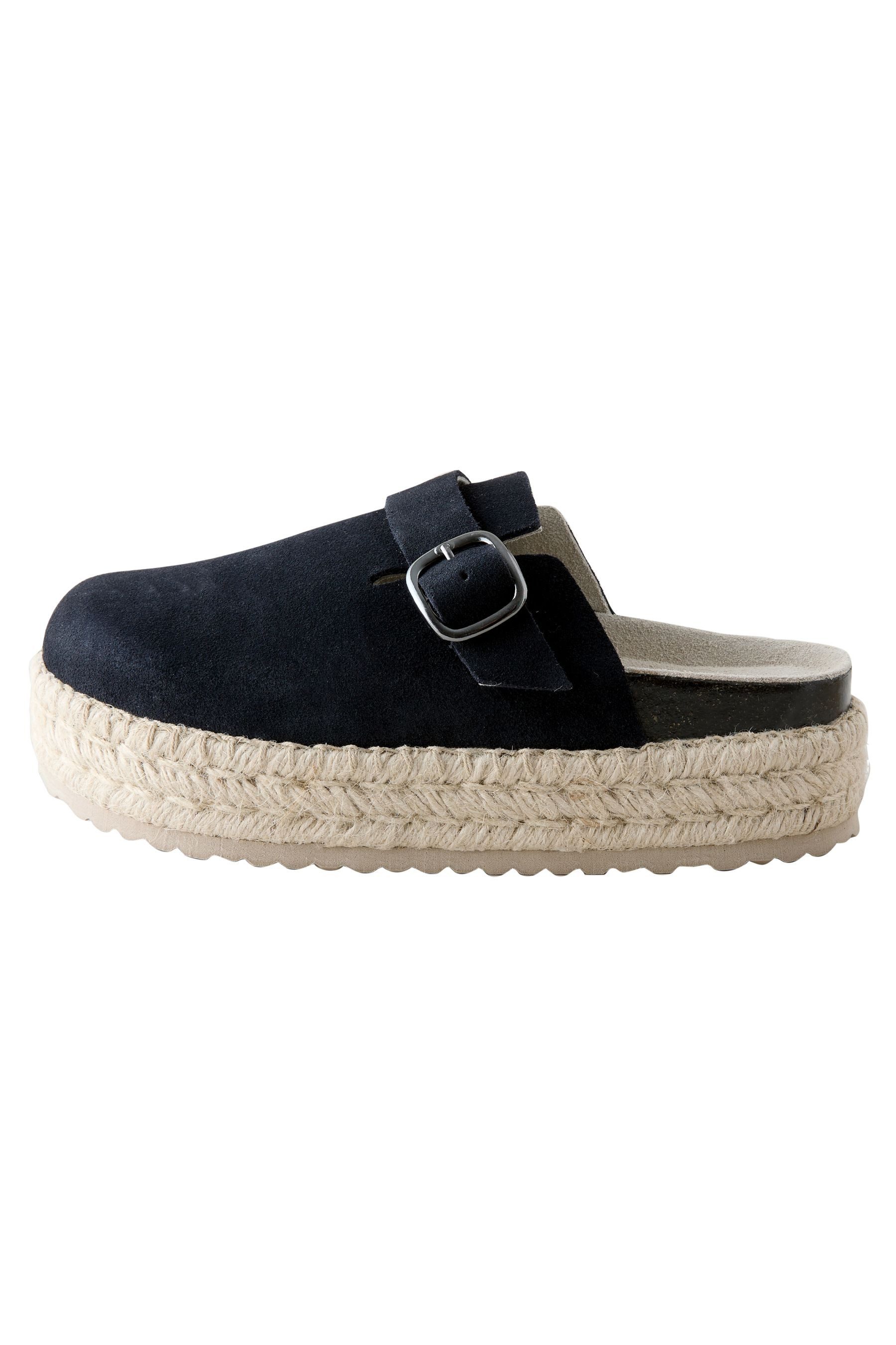 Forever Comfort® Leder-Espadrille-Clogs Mules