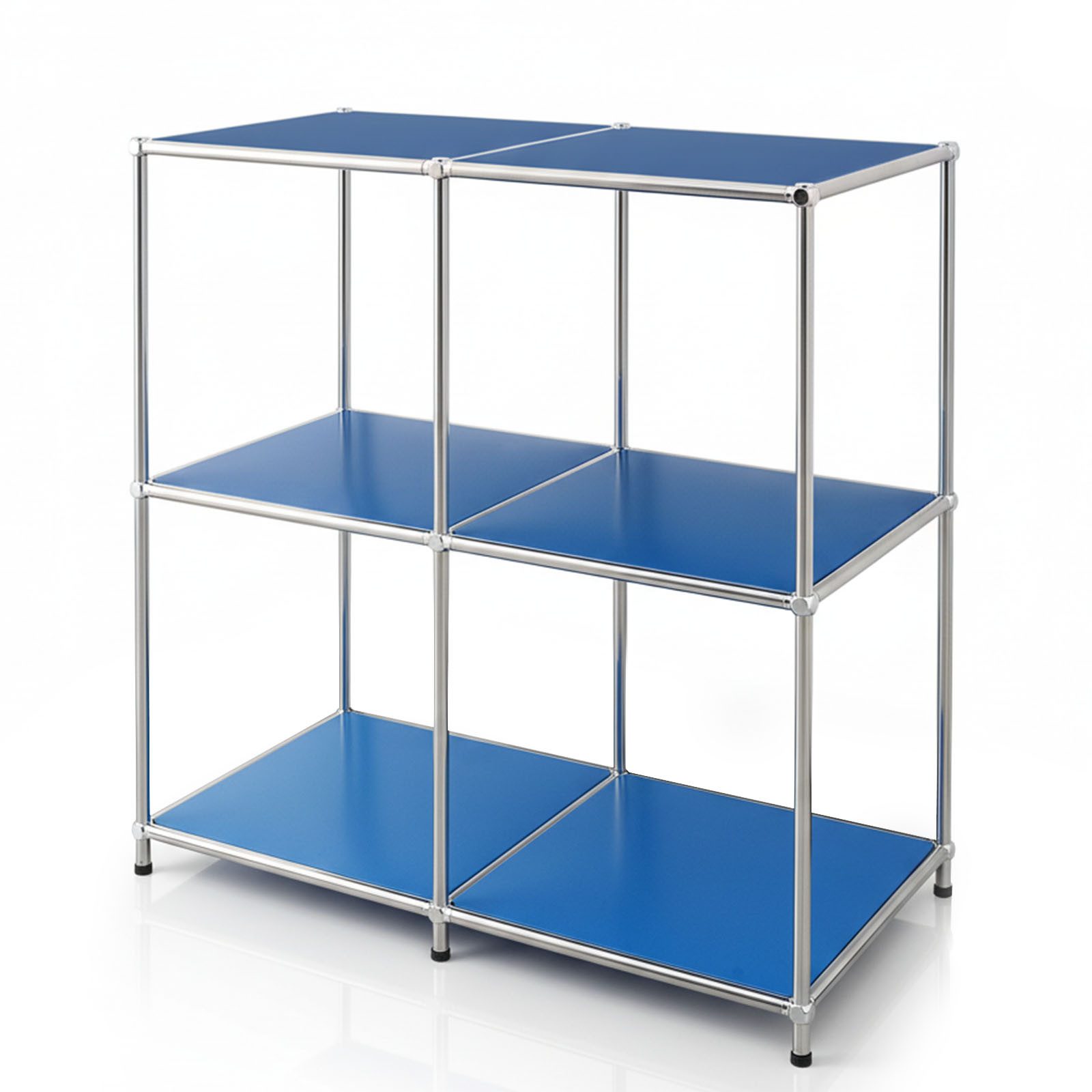 Floordirekt Sideboard Concept Epure MK-027 Metallregal, B78 × T40 × H82 cm, diverse Farben (modular, kratzfeste Pulverbeschichtung), offenes Ablageregal mit verchromtem Metallgestell, Design Regal