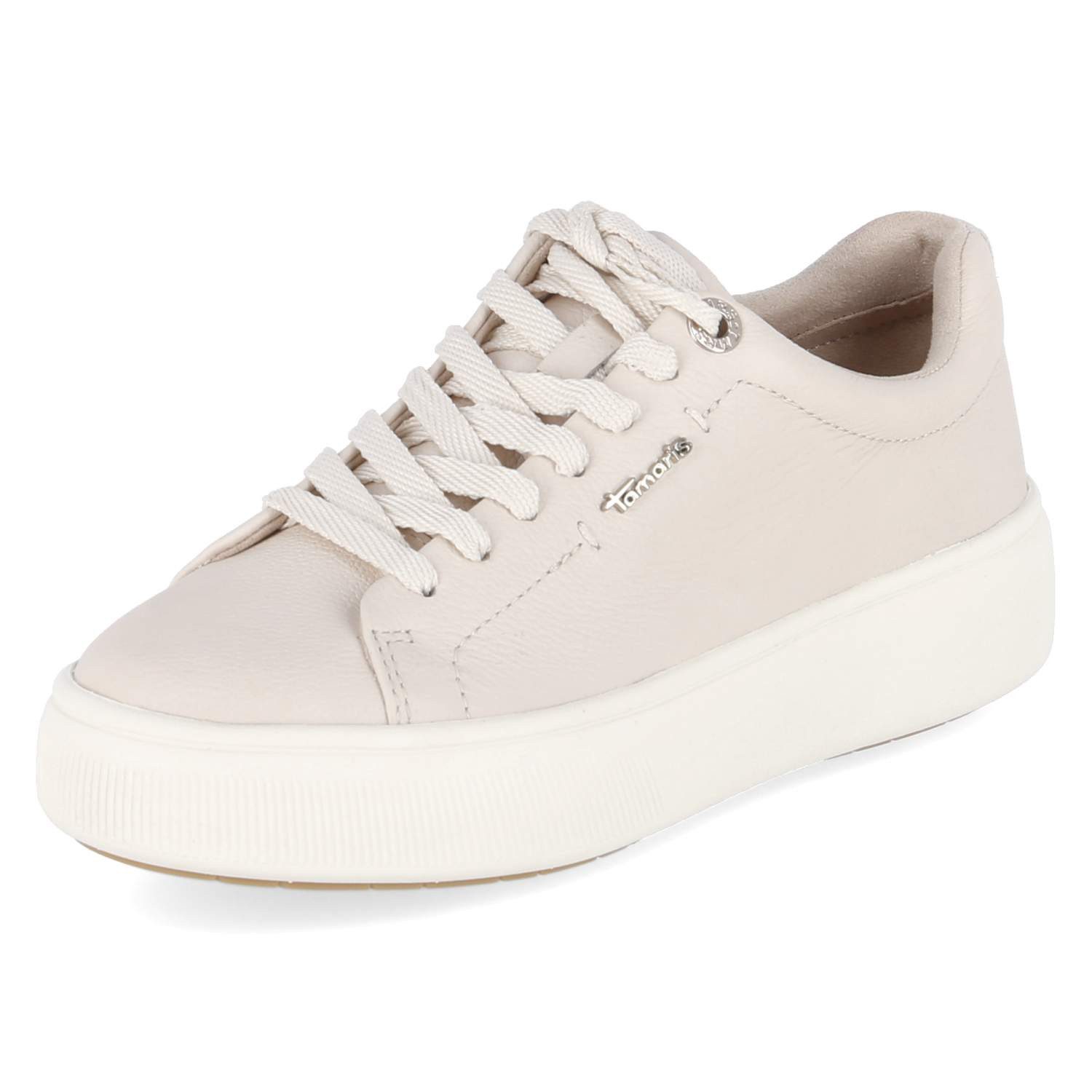 Tamaris Tamaris 1-23736-42-413 Damen Glattleder weiss Schnürschuh günstig online kaufen
