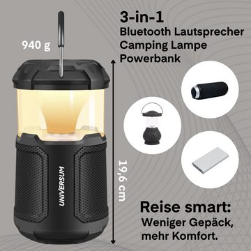 UNIVERSUM* BT 300 Bluetooth-Lautsprecher (Camping Laterne mit Bluetooth Lautsprecher, LED dimmbar, wetterfest)