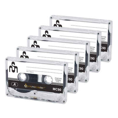 Soundmaster MC905P Leerkassetten Audiokassetten IEC1 (Normal) 90 Minuten 5er-Pack Kassetten Player