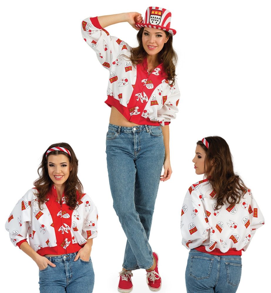 Fries Kostüm Damen Bomberjacke Jacke Kölle Alaaf Köln Karneval Fasching Rot günstig online kaufen