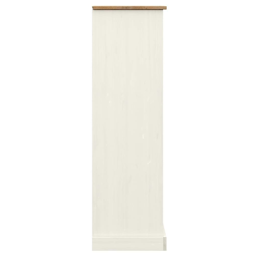 furnicato Bücherregal Massivholz Kiefer 90x35x114,5 cm Weiß VIGO