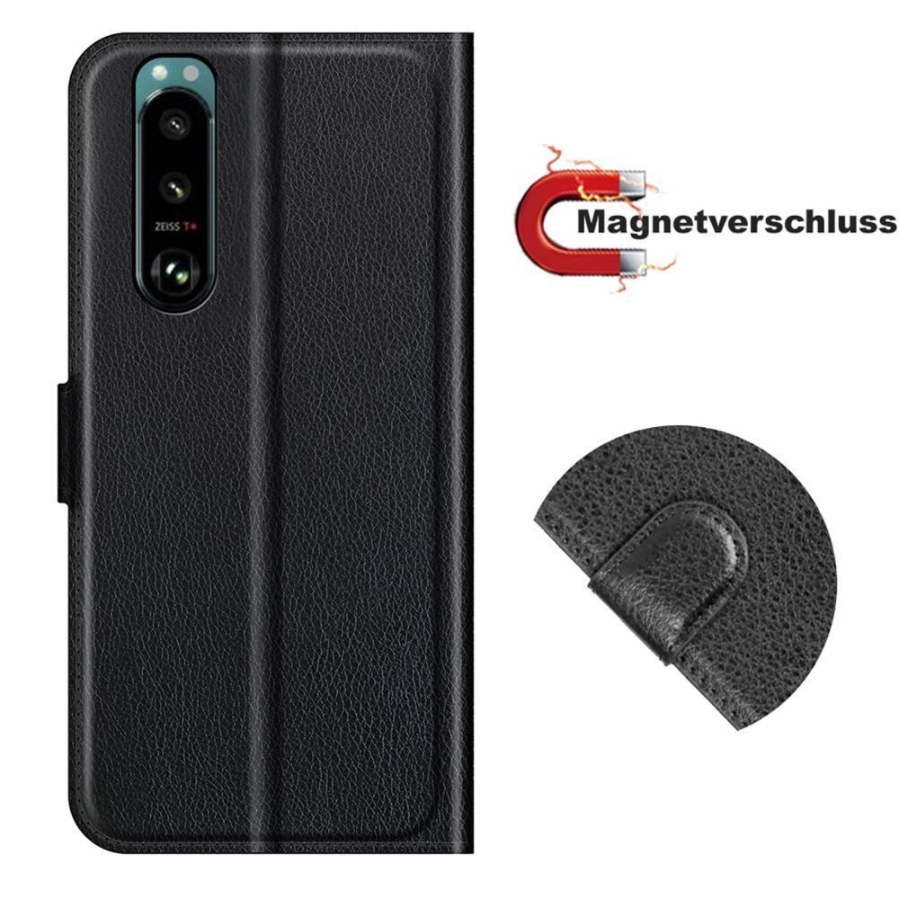 betterfon Handyhülle Handytasche für Sony Xperia Klapphülle Flip Case, 3 Kartenfächer, Magnetverschluss & Standfunktion im Lederlook
