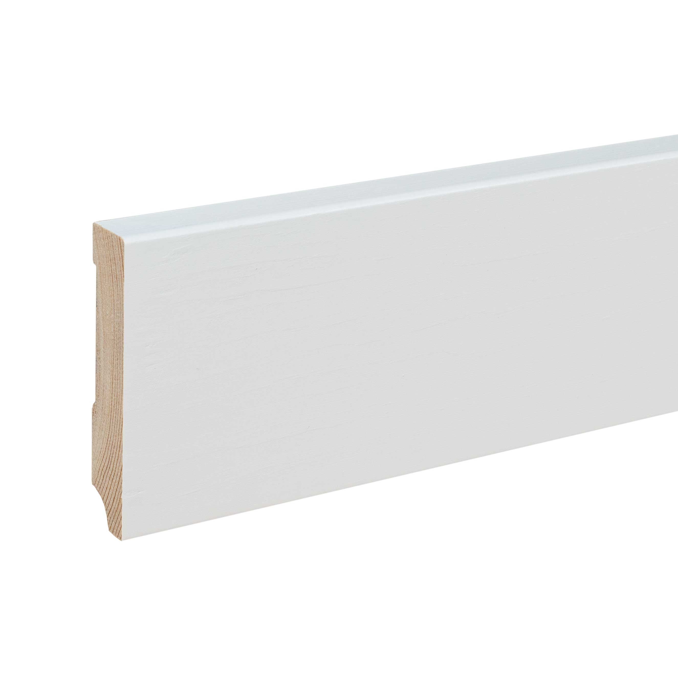 PROVISTON Sockelleiste 16 x 80 x 2400 mm Fußleiste Massivholz Weiß by PROVISTON, L: 240 cm, 1-St.
