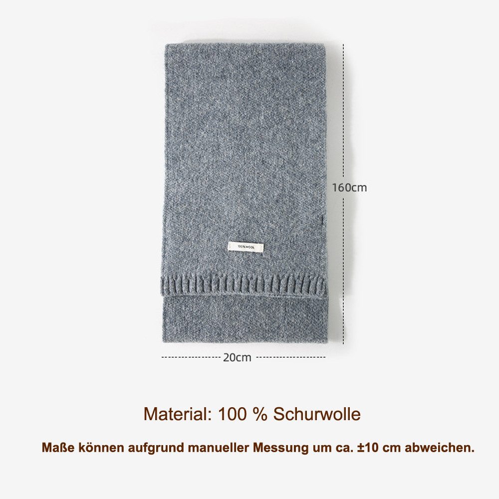 Autrucker Wollschal 100% Schurwolle Wollschal 160x20 cm, Weicher Strickschal, (1-St), für Damen & Herren, Warmer Schal für Winter – Bild 4 von 5