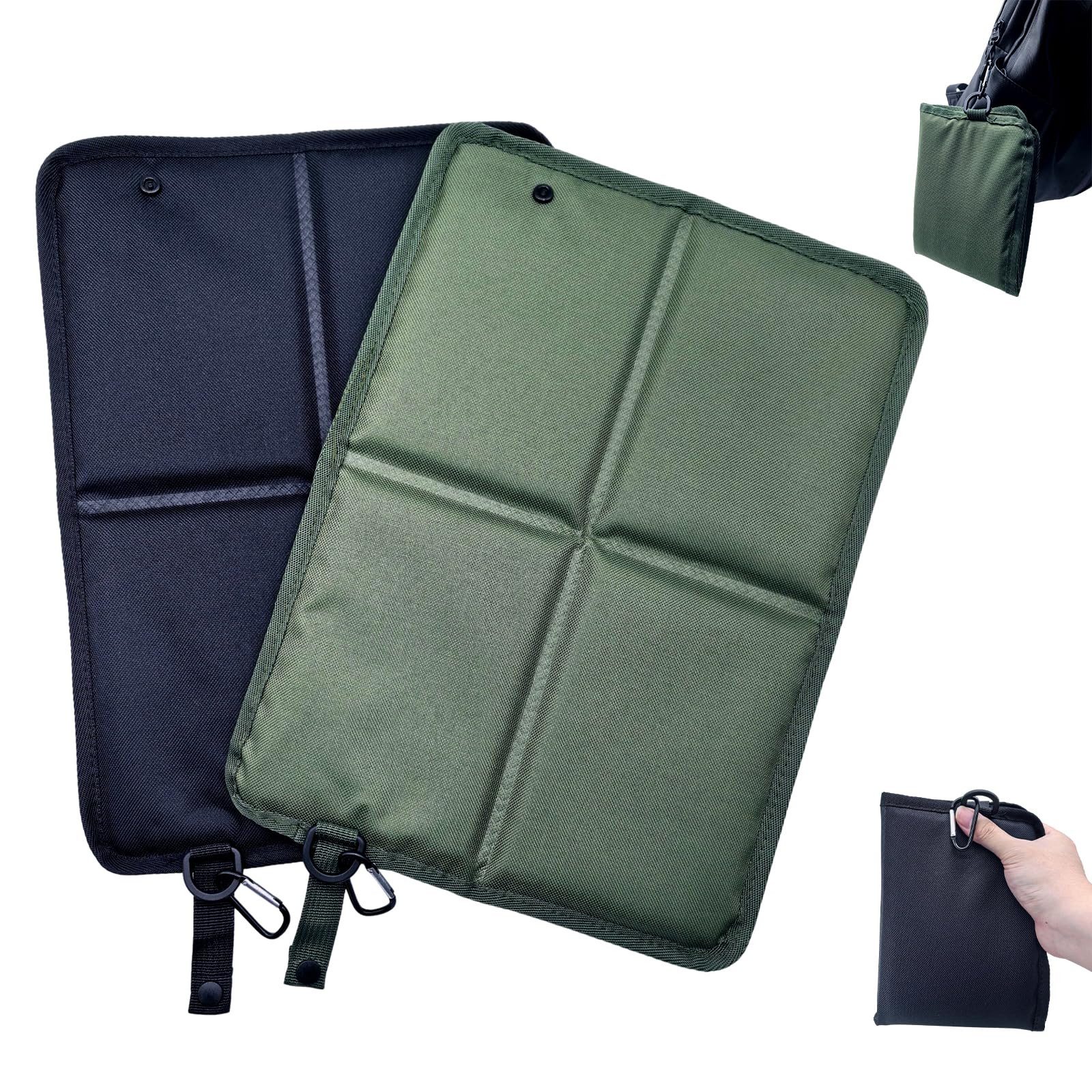 FOUORTUNATE-BEE Stuhlkissen 2er Faltbares Sitzkissen Outdoor wasserdicht mit Karabinerhaken, Ideal für Camping Wandern Picknick Festival und Outdoor Aktivitäten