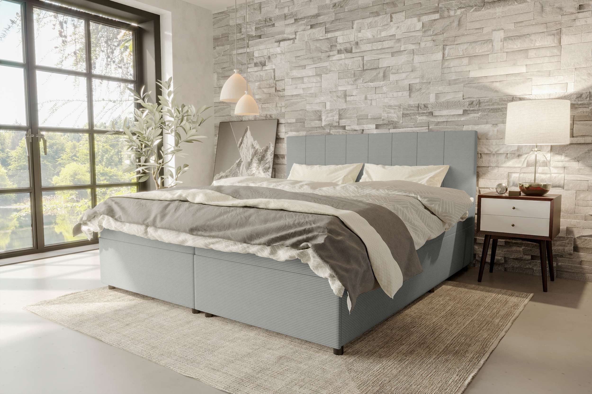 99rooms Boxspringbett Kira (Schlafzimmerbett, Bett), 140/160/180/200x200 cm günstig online kaufen