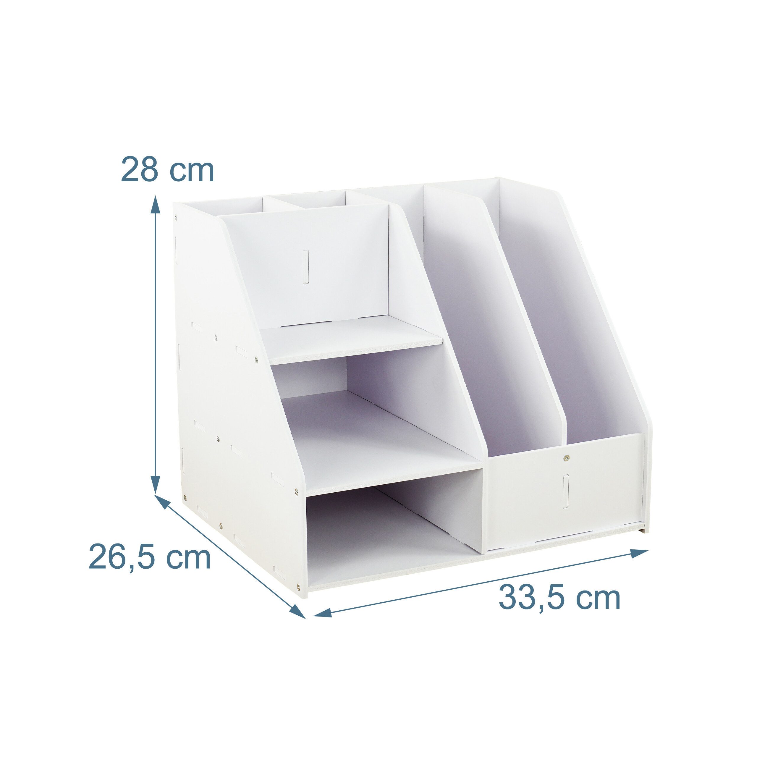 relaxdays Briefablage Schreibtisch Organizer DIN A4 (1-St), weiß – Bild 4 von 5