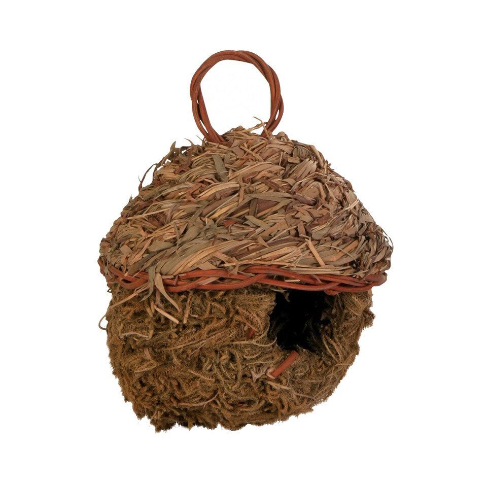 Handgewebtes Grasnest Für Vögel & Hamster - Natürliches Versteck 10x10x9 Cm