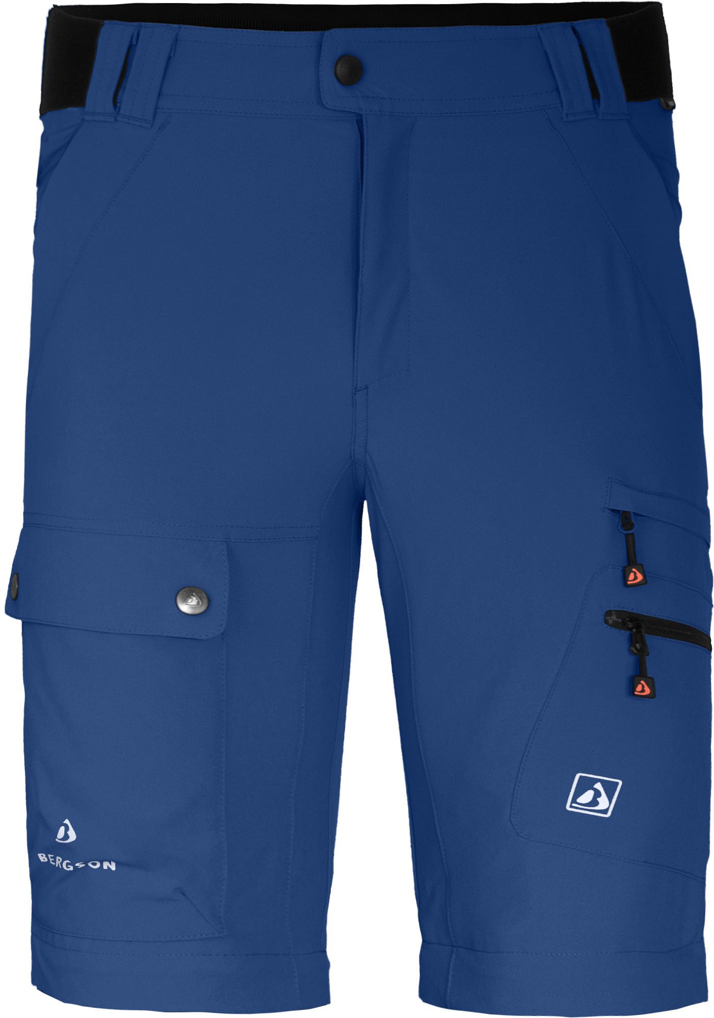 Bergson Outdoorhose FROSLEV Bermuda Zipp-Off Herren Wanderhose, recycelt, elastisch, 7 Taschen, Kurzgrößen, blau