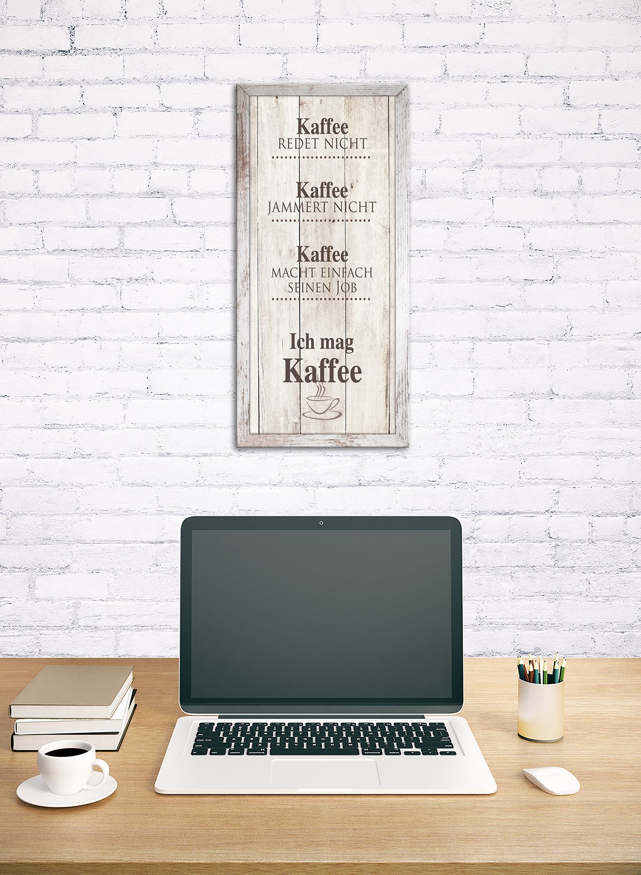 Bönninghoff Bild mit Rahmen Wandbild gerahmt KAFFEE 23x49 cm – Wanddeko modern, Kaffee, Kaffee Bilder, Sprüche & Texte (1 St), mit dekorativem Rahmen