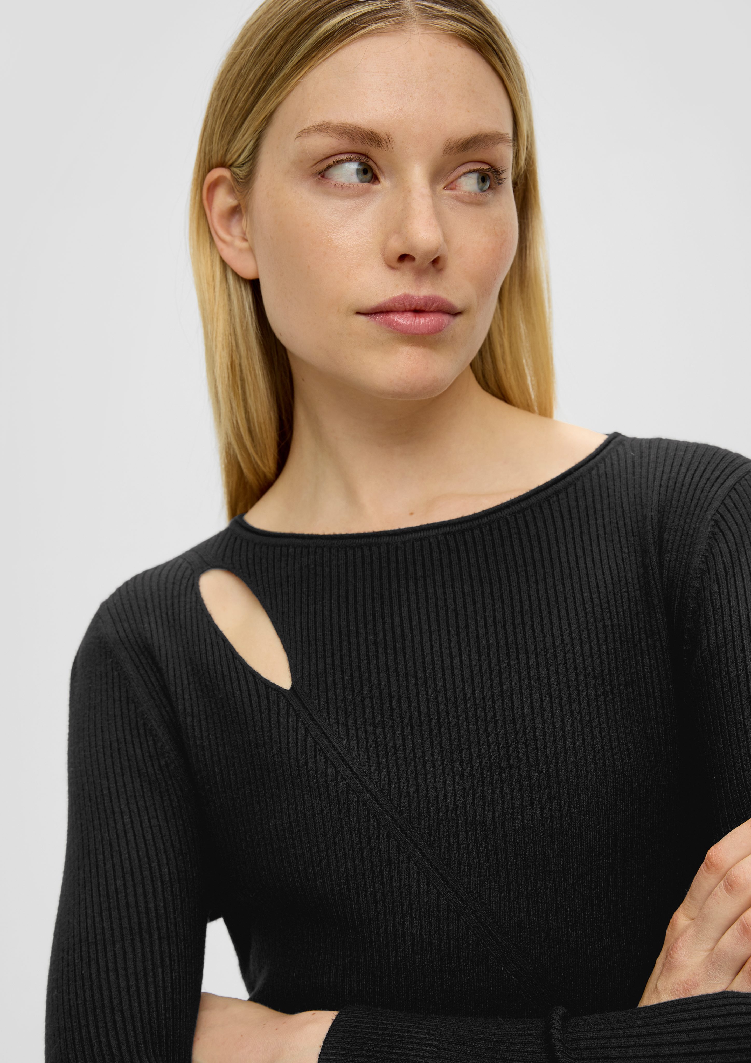 s.Oliver Strickpullover Strickpullover aus Viskosestretch Cut günstig online kaufen