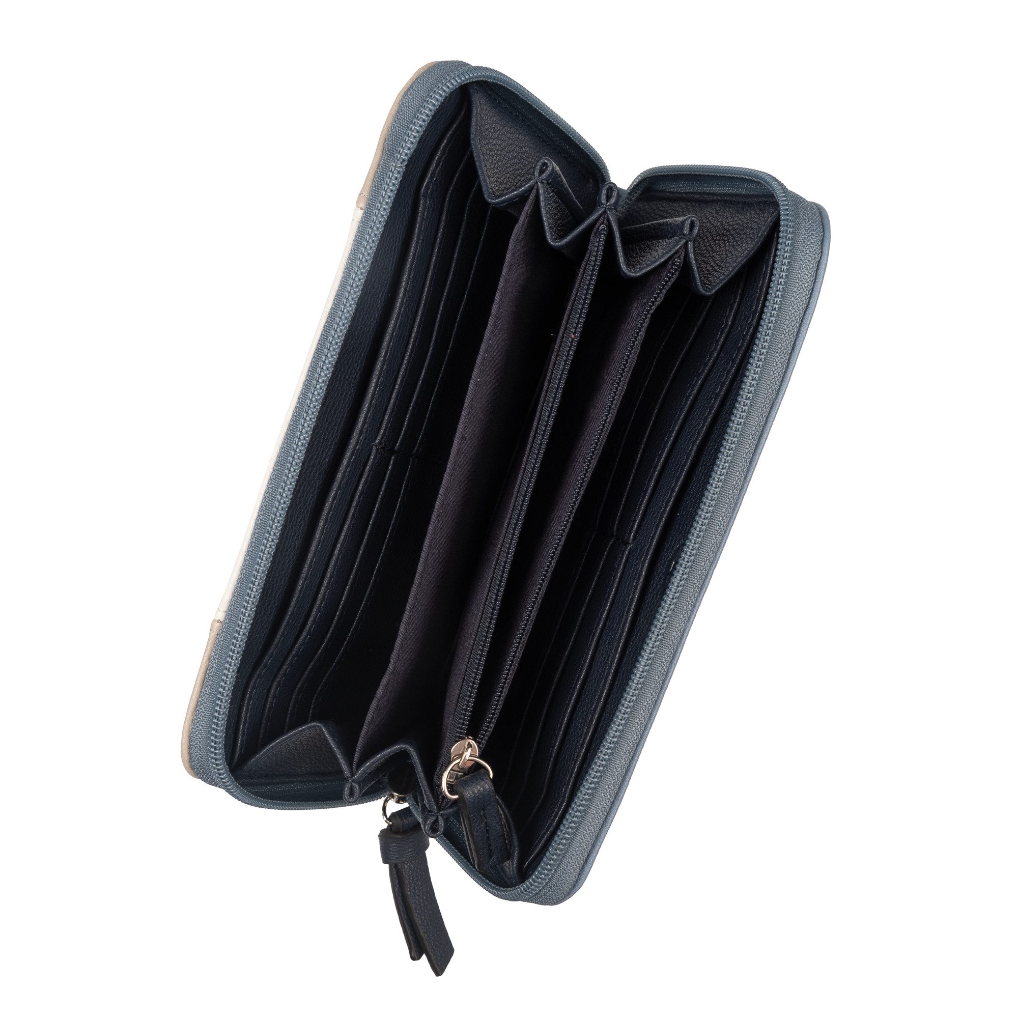 TOM TAILOR Geldbörse Juna, aus soft genarbtem ledrigen Material mit glänzenden Metall-Accessoires