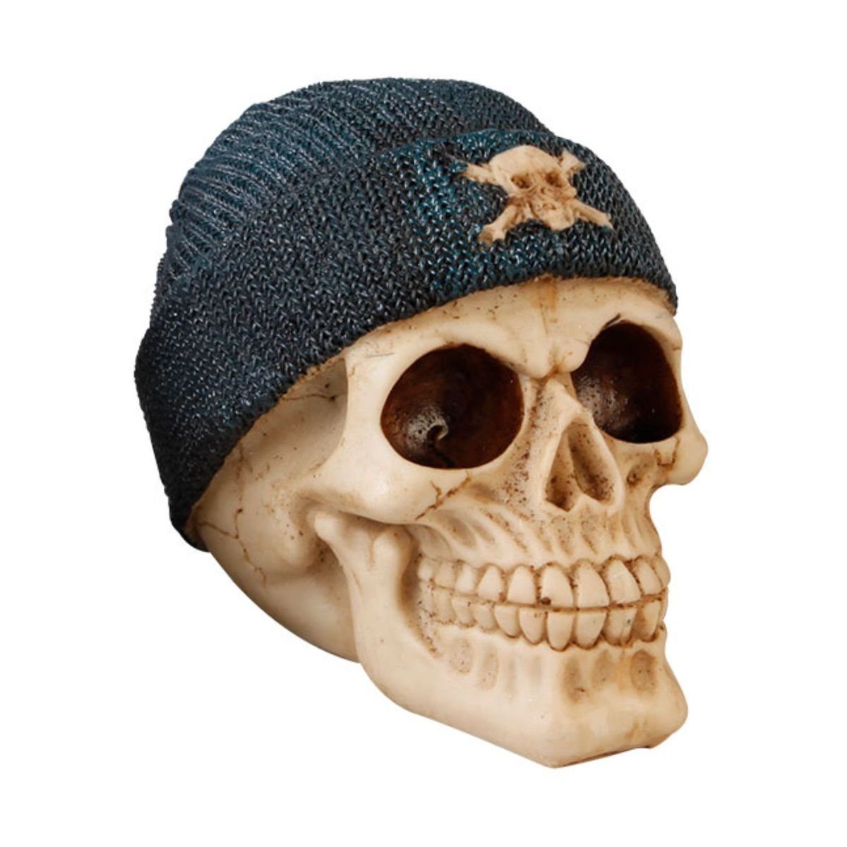 LEX Spardose Sparschwein 4 Totenkopf-Motive Polyresin Spardose Biker DJ Cool Mütze