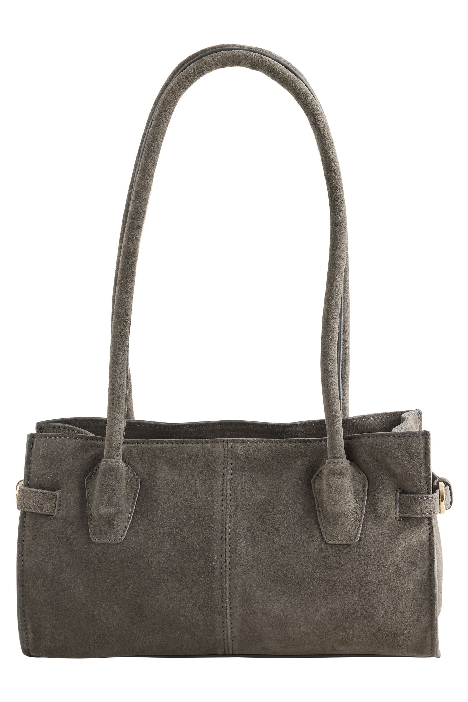 Next Schultertasche Strukturierte Schultertasche aus Veloursleder (1-tlg)
