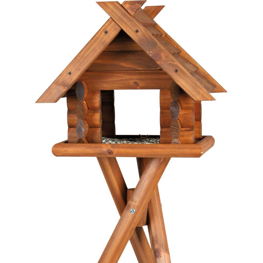 TRIXIE Vogelhaus Blockhaus zur Wildvogelfütterung - braun - 47 × 40 × 36 cm/1,40 m