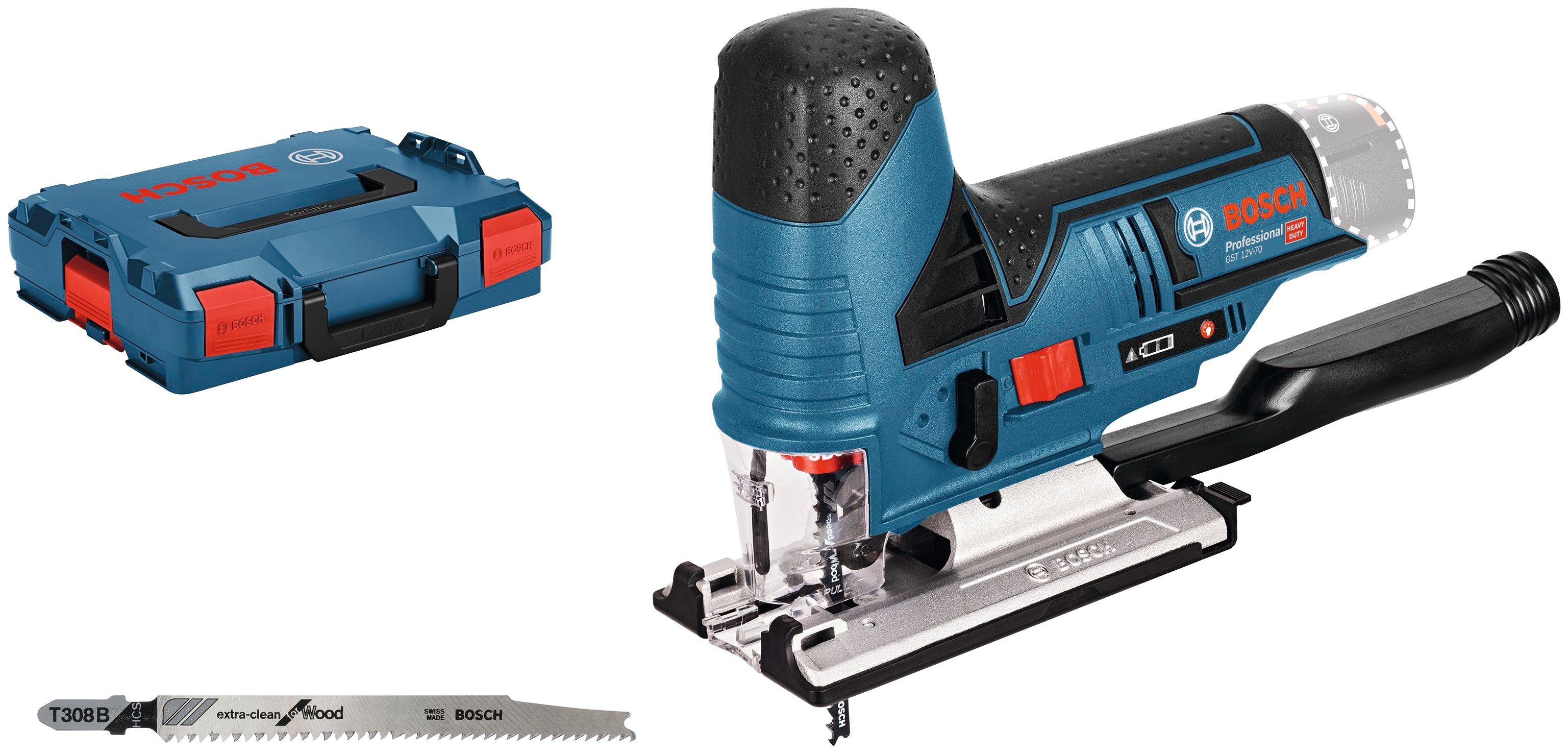 GST ohne und Akku Bosch Akku-Stichsäge 12V-70 Professional Ladegerät Professional, 1-St.,