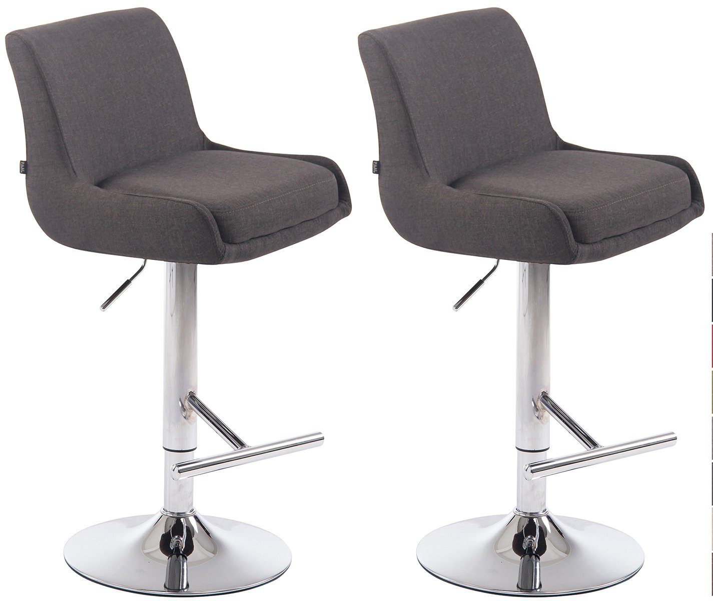 Barhocker 2er Set Barhocker Club Stoff chrom