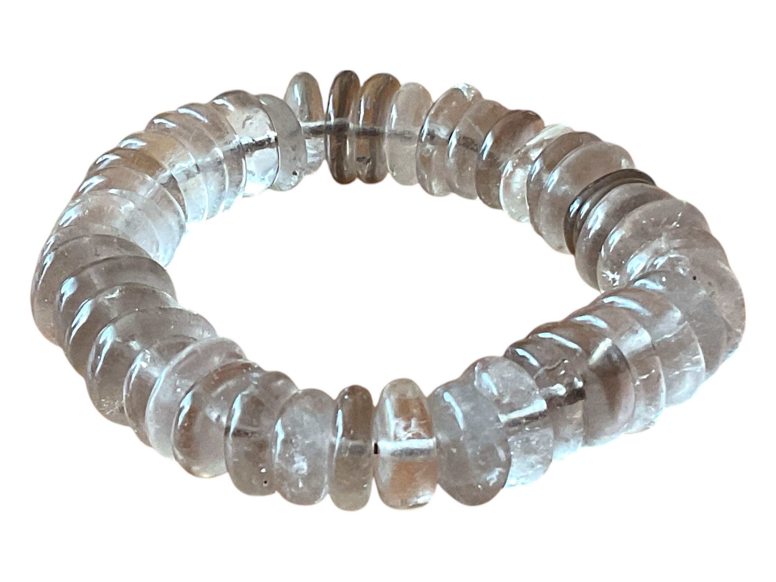 Perlenarmband Rauchquarzarmband Rondell I Stilvoll & zeitlos I 18 cm
