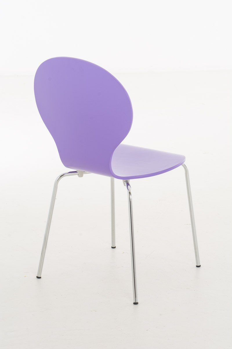 Gestell: Holz - (Besprechungsstuhl Messestuhl), lila Besucherstuhl mit chrom Konferenzstuhl geformter Sitzfläche: ergonomisch Daggy - TPFLiving - Sitzfläche Warteraumstuhl Metall -