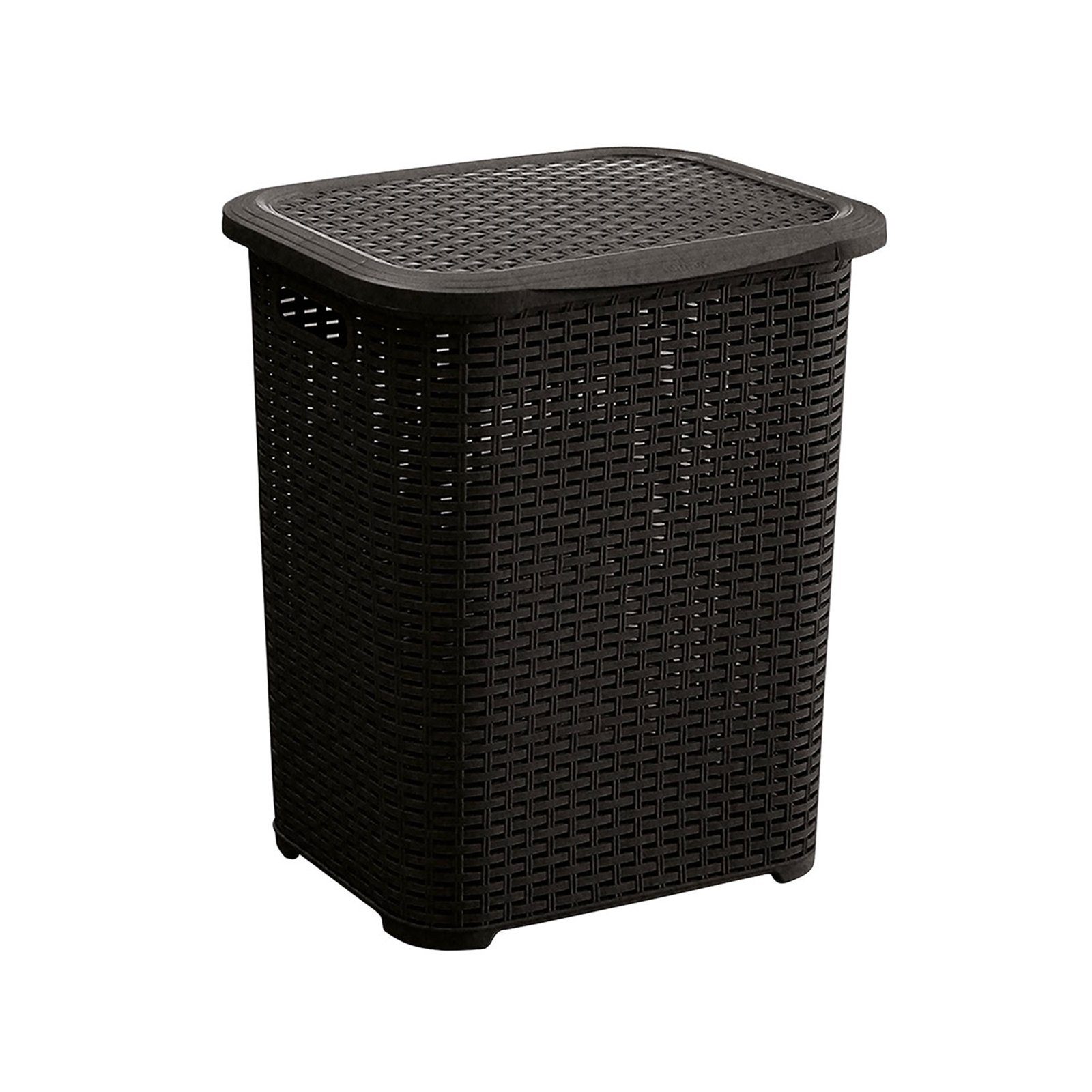 HTI-Living Wäschekorb Wäschetonne Rattan 45 Liter (Stück, 1 St), Wäschekorb Wäschesammler Schwarz