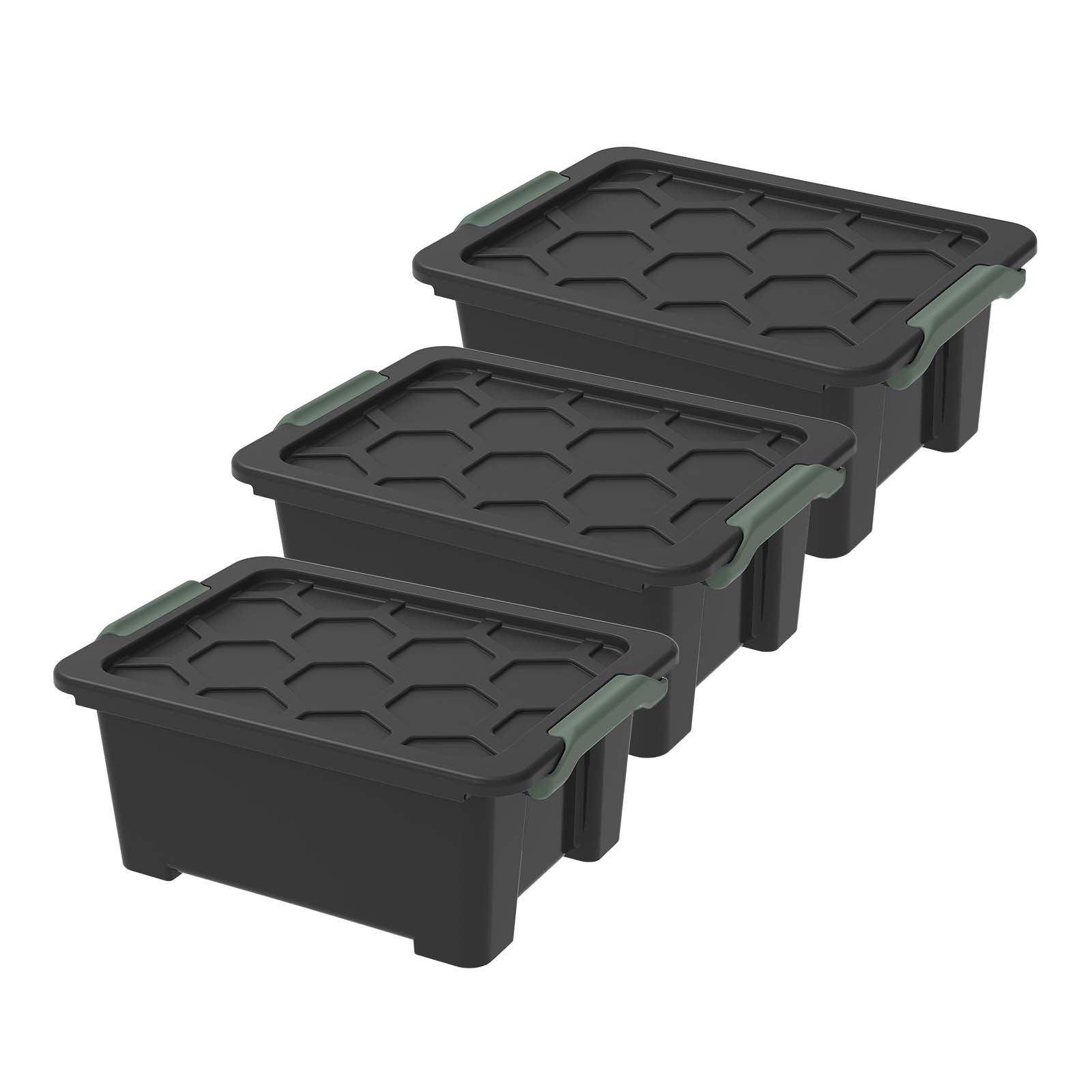 ROTHO Aufbewahrungsbox Evo Safe Keeping 3er-Set Aufbewahrungsbox 11l mit Deckel, Kunststoff (PP recycelt) (Aufbewahrungsset, 3er-Set)