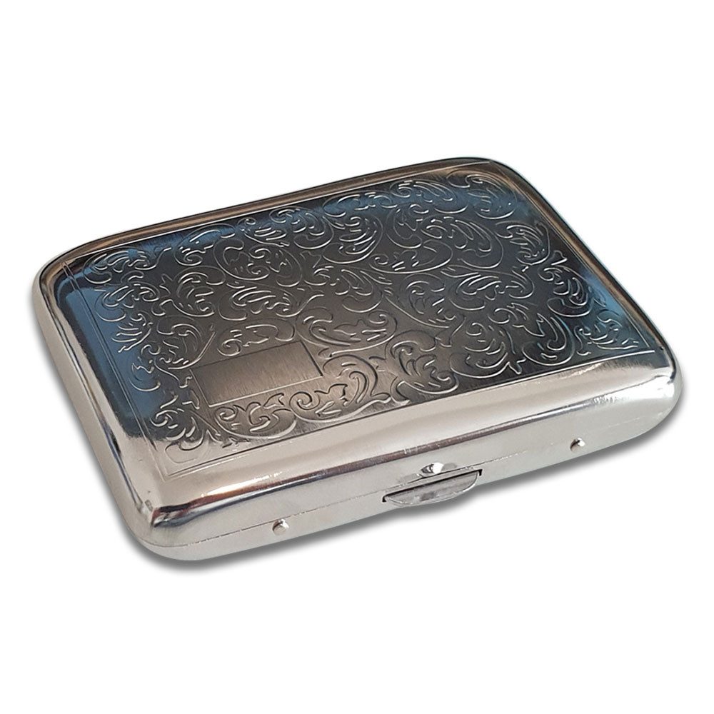 Coumo Sammleretui Zigarettenetui, Venetian Design, Antik Dekor, Fabe: Silber, Metall