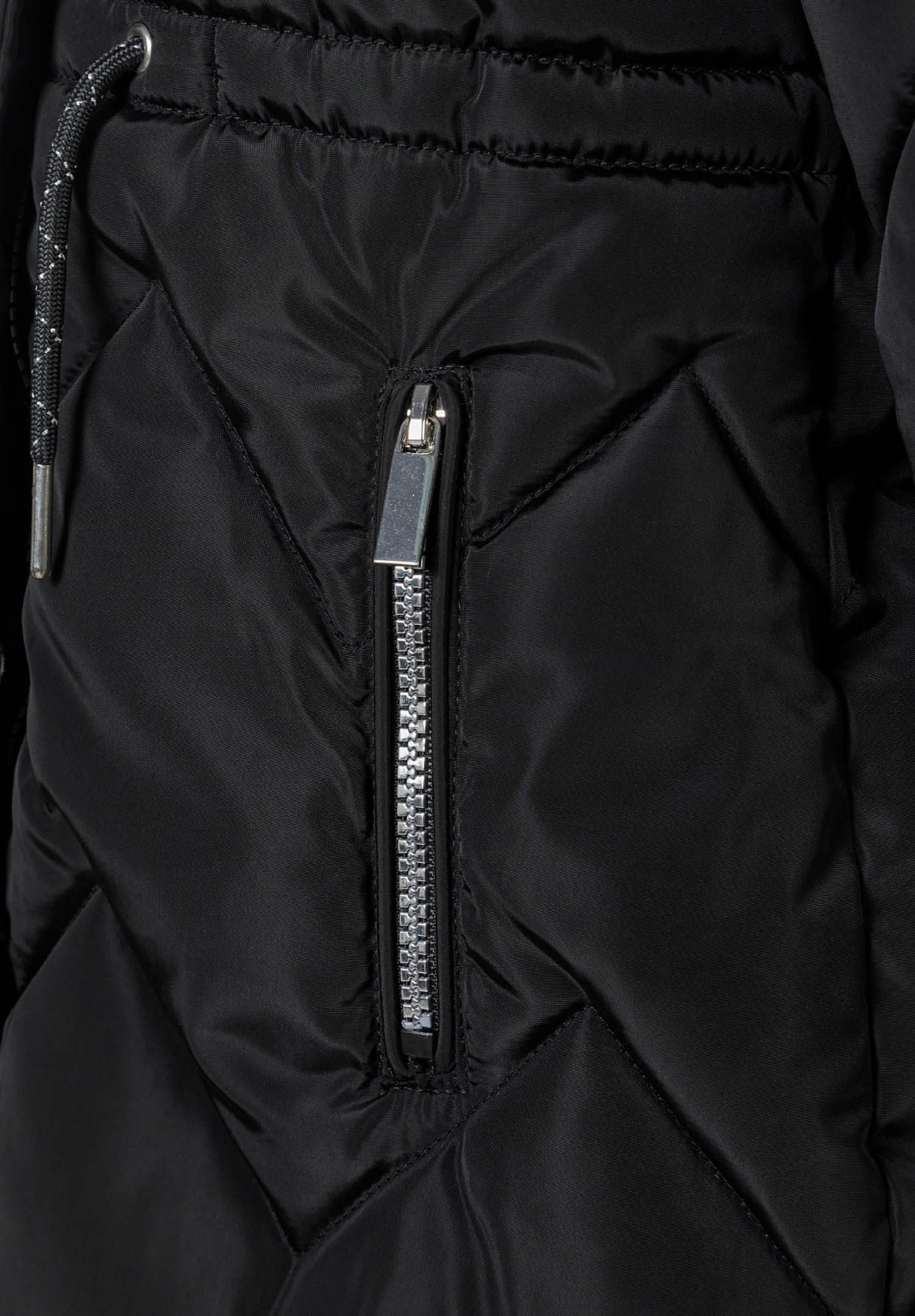 MINOTI Winterjacke Stepp-Winterjacke mit Kunstfell und Tunnelzug in der Taille (2y-14y)