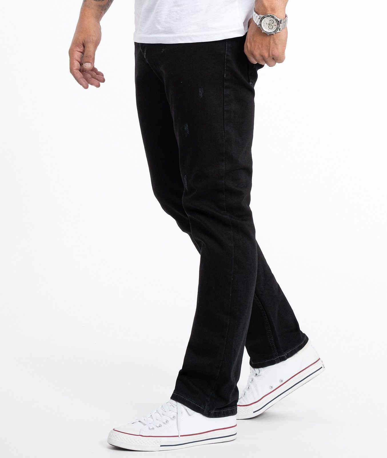 Rock Creek Straight-Jeans Herren Jeans Stonewashed Schwarz RC-2099 günstig online kaufen