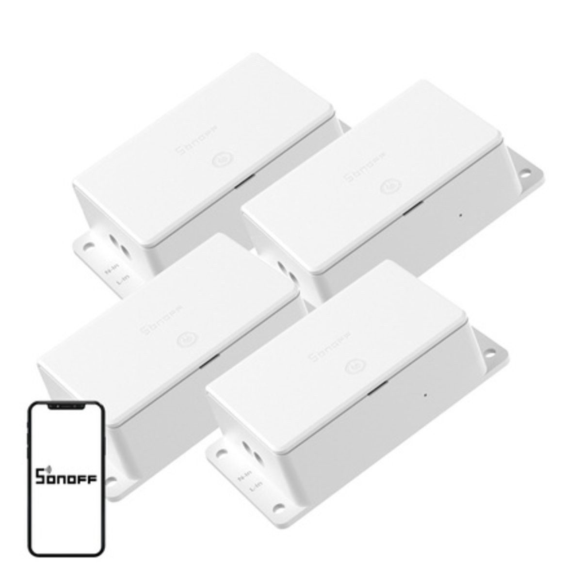 Sonoff SONOFF Basic R5 Gen5 WLAN-Matter-Schalter (10 A), 4er-Pack Smart-Home-Zubehör