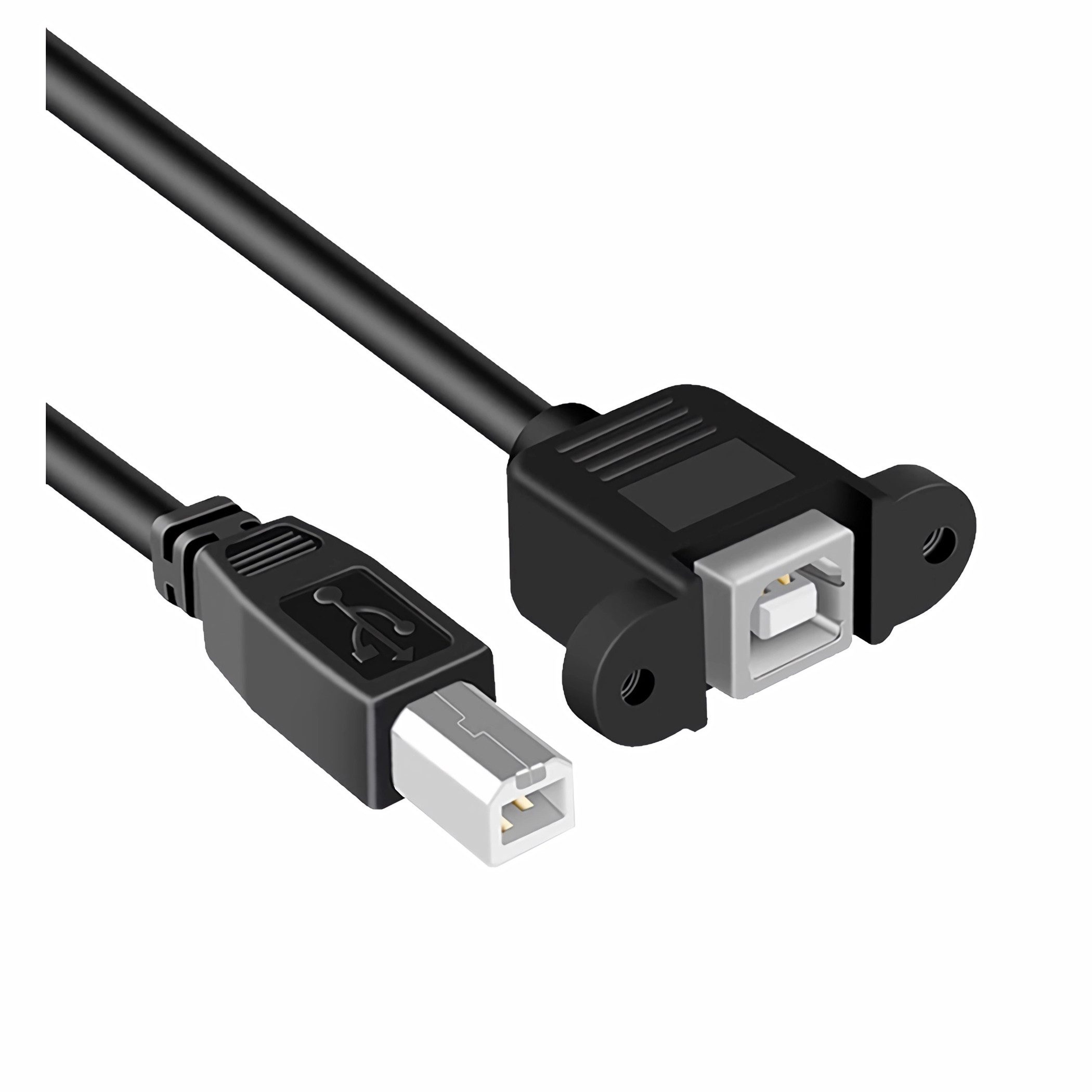 Bolwins F66 USB Verlängerung Kabel Adapter B Stecker - Buchse Drucker Scanner Verlängerungskabel, USB Typ B Stecker, USB Typ B Buchse (50 cm), USB-Verlängerungskabel, bis zu 480 Mbps