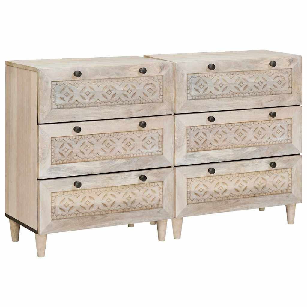vidaXL Fächerschrank Sideboard 2 pcs Weiß günstig online kaufen
