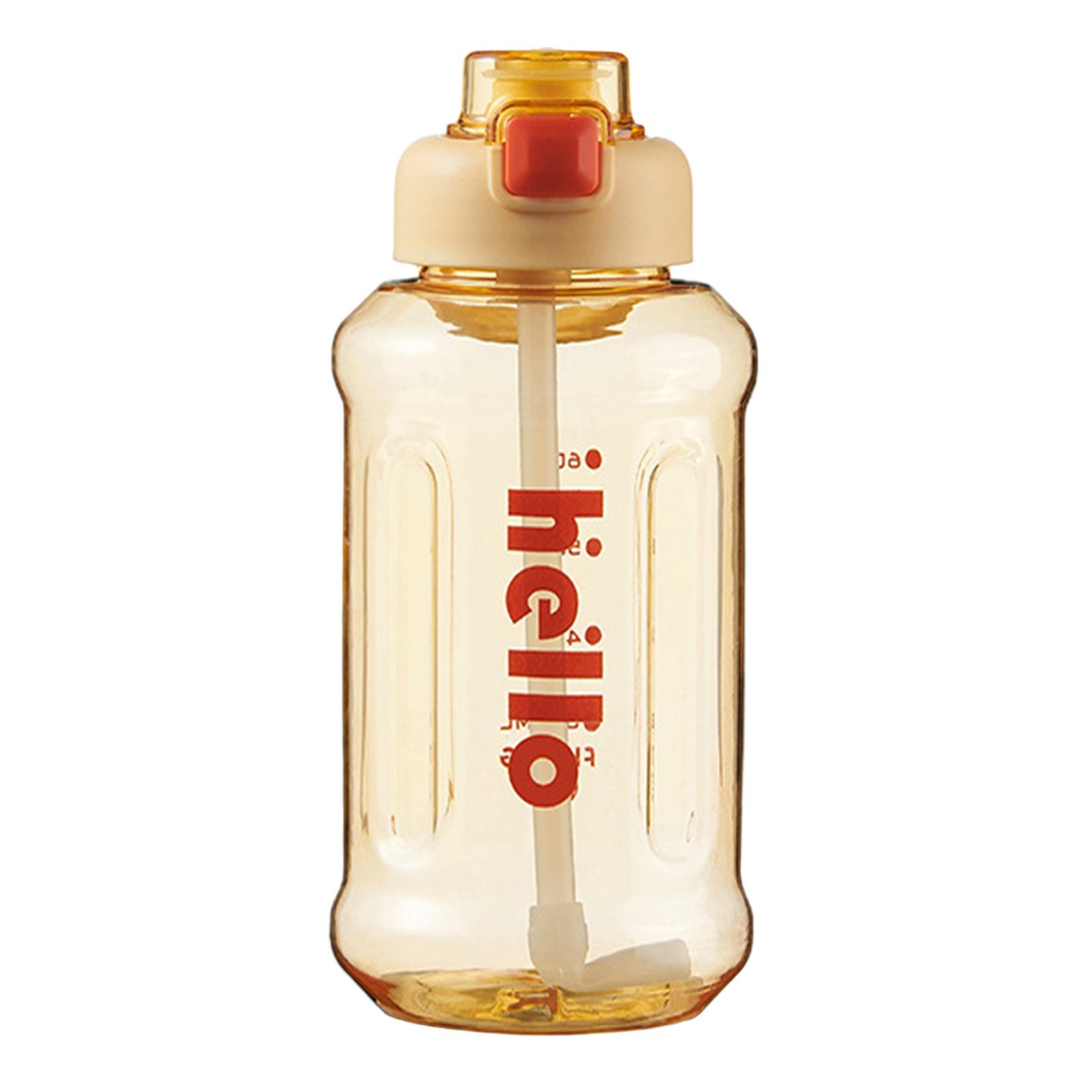 Blusmart Trinkflasche Tragbarer Stroh-Wasserbecher Mit Griff, Hoher Kapazität, Versiegelter, Trinkflasche yellow 1000ml