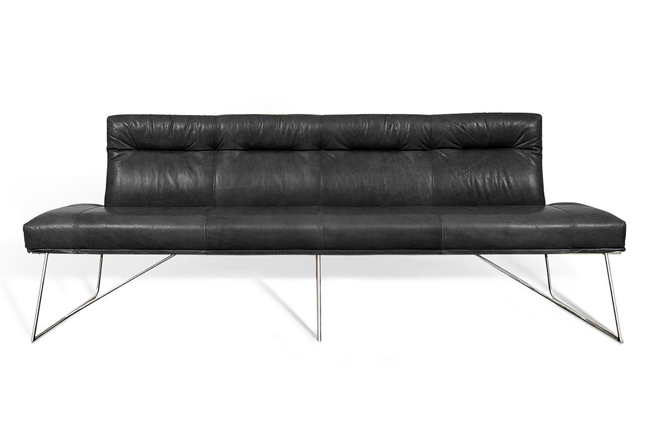 KFF Sitzbank Bank D-light 4-Sitzer Leder schwarz