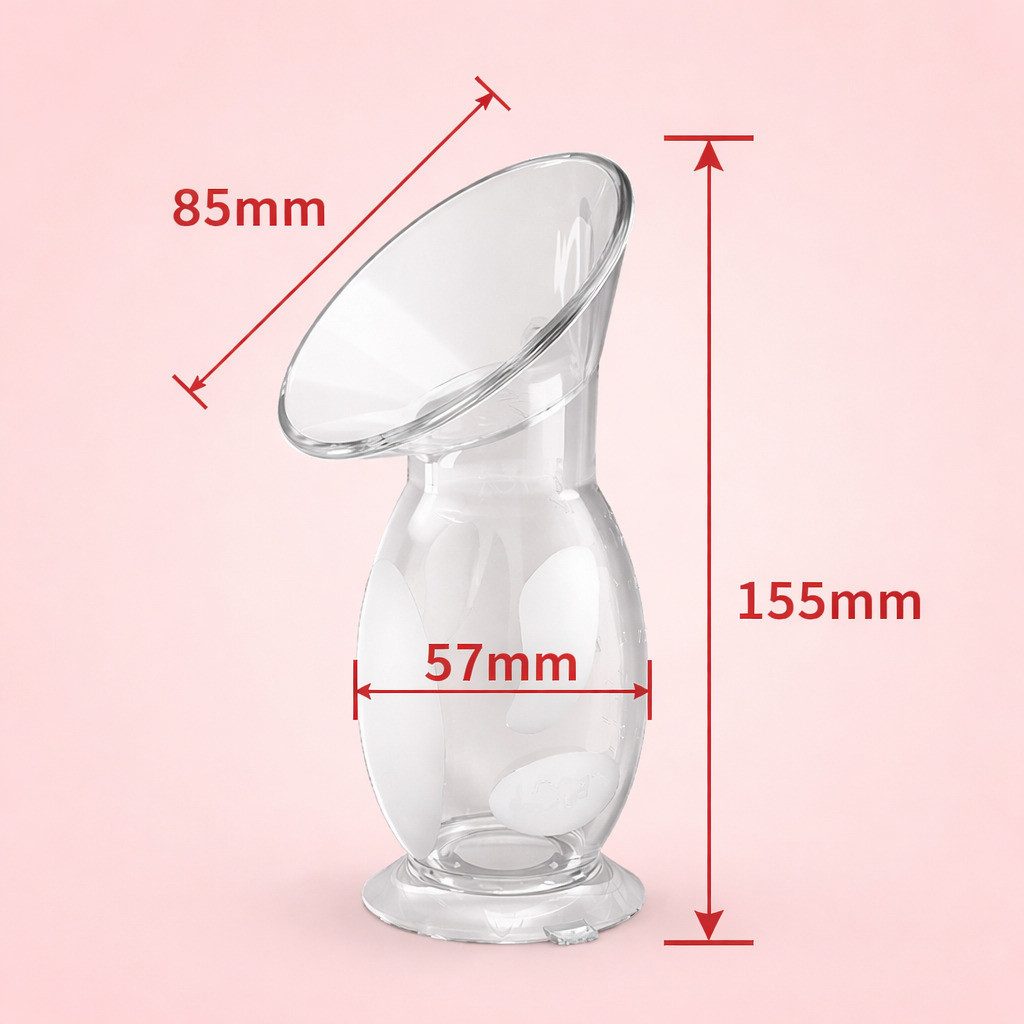 COOL-i ® Handmilchpumpe Manuelle Silikon Milchpumpe 110 ml BPA frei, tragbar, leise, Milchauffangbehälter, leicht zu reinigen