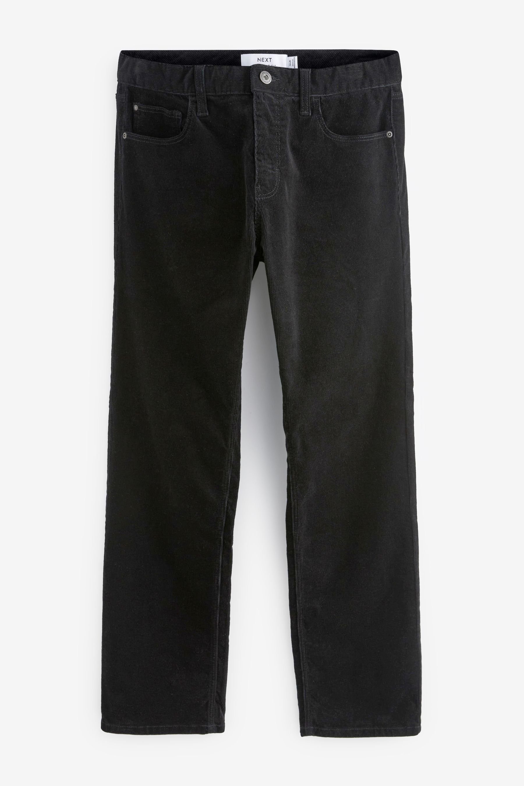 Black (1-tlg) Fit Cord aus im 5-Pocket-Jeans Straight-Jeans Next Straight