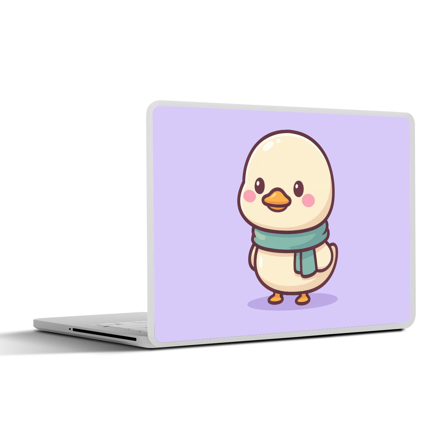 MuchoWow Laptop-Aufkleber Duck - Schal - Lila, (1tlg), Laptop Folien Cover, Aufkleber, Sticker, Schutz vor Kratzern, 25x18 cm