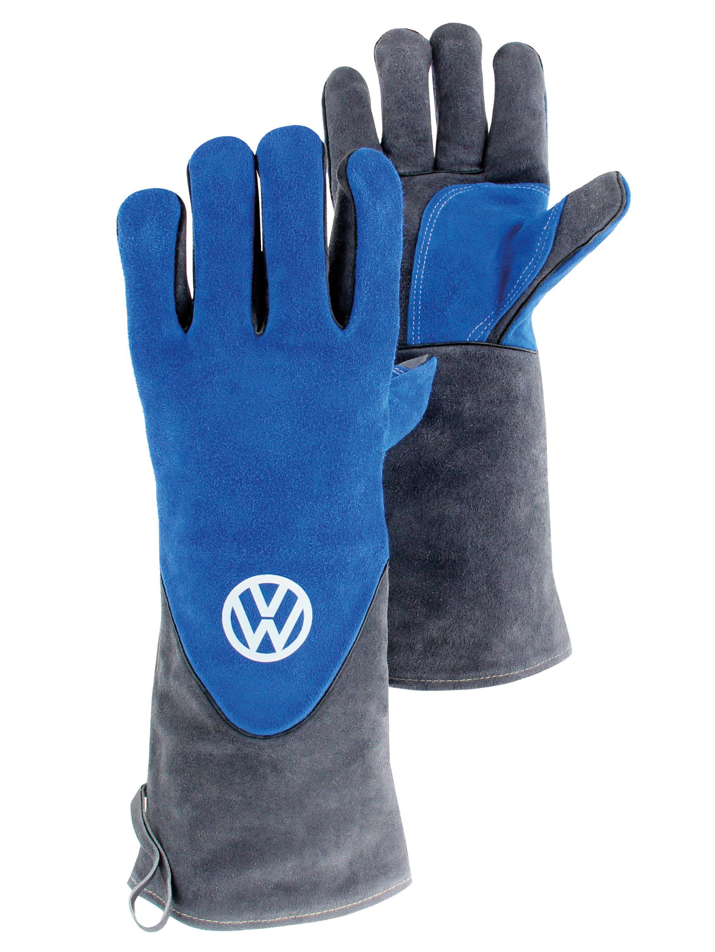 Grillhandschuhe BBQ-Handschuhe Grillhandschuhe BRISA mit 2 blau Collection VW in (Paar, Grillhanschuhen), aus besteht by VW-Logo, hitzebeständige Volkswagen