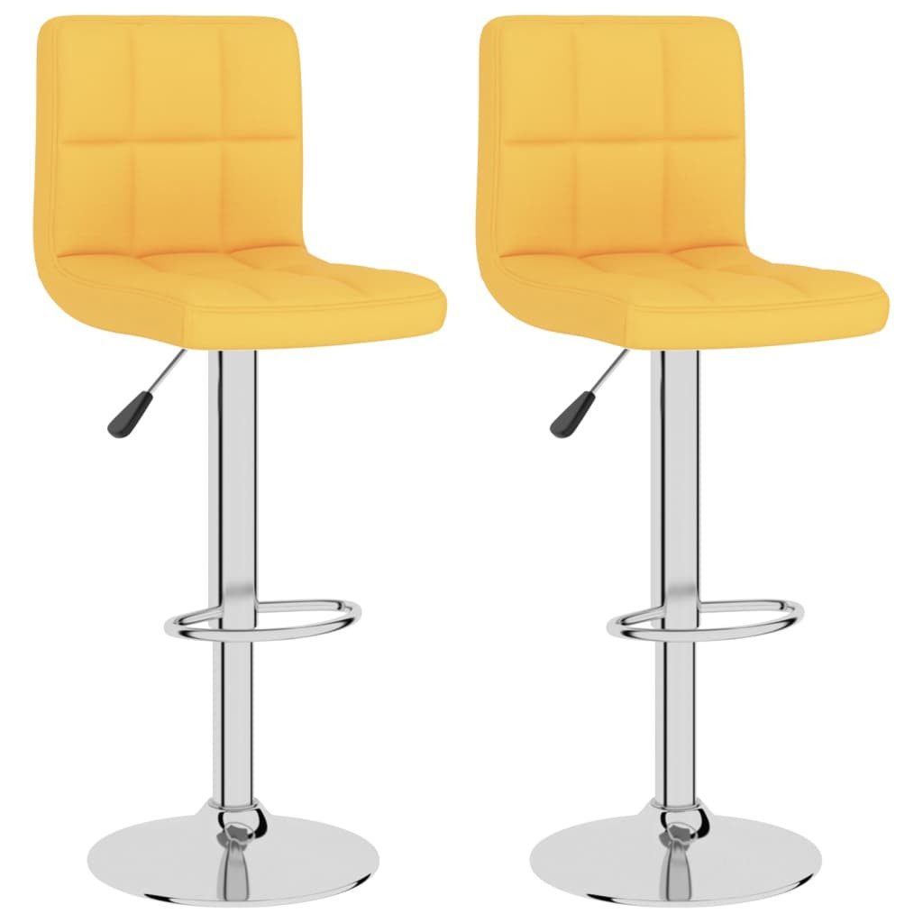 VidaXL Barhocker Höhenverstellbar – Drehhocker Mit Stoffbezug Gelb, Gasdruckfeder, 92-112 Cm