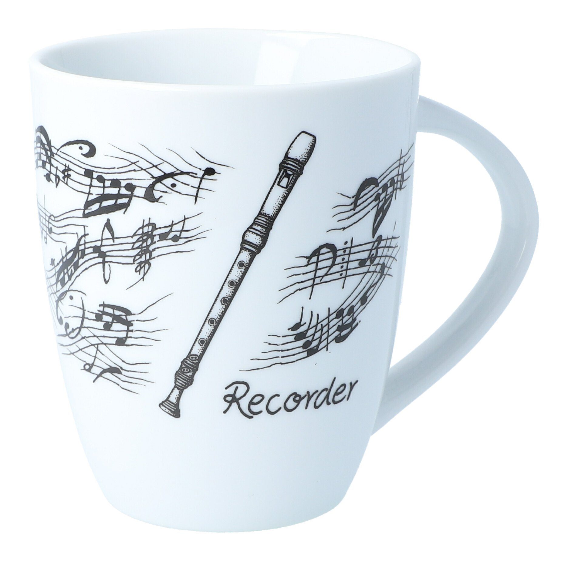 Becher Henkelbecher bedruckt mit diversen Instrumenten und musikalischen